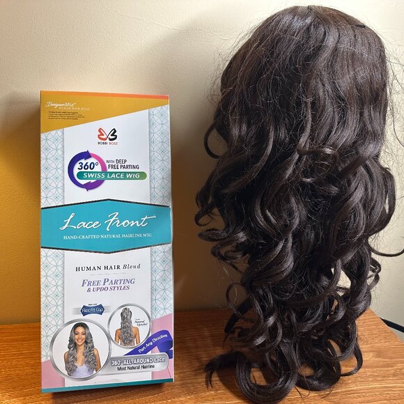 Bobbi Boss Swiss Lace Front Wig – Kiliah Style, Human Hair Blend, Color #4 - Picture 1 of 9